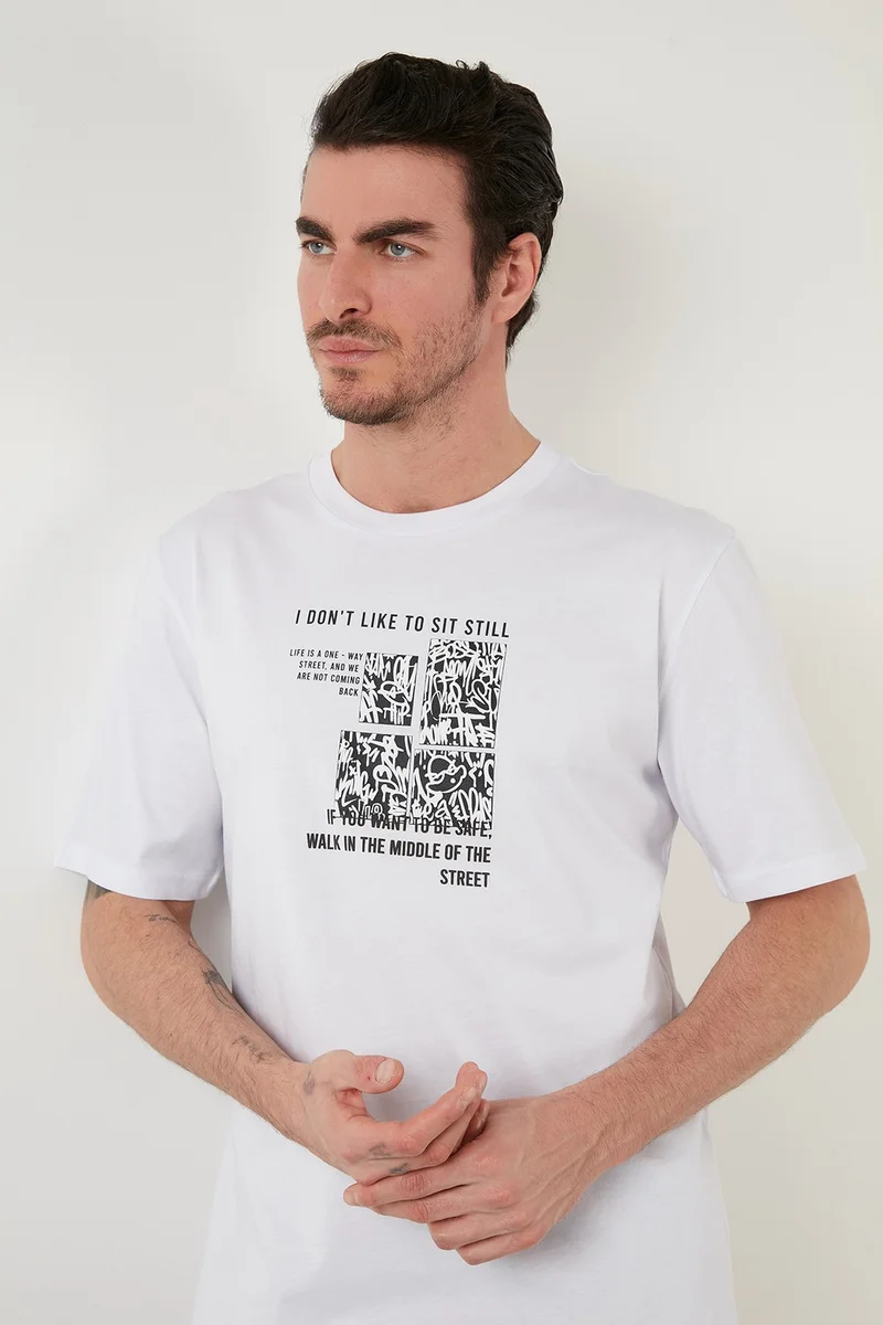 بوراتي Printed Regular Fit Crew Neck 100% Cotton T Shirt Men's T Shirt 5727404