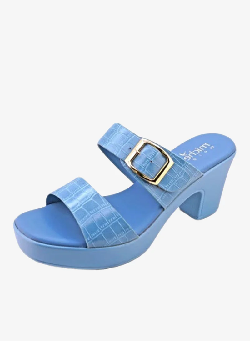 Michelle Morgan Blue 092-2241 Michelle Morgan Ladies Block Heel Sandals 114RJ857 Blue 36 for Women | Best Price UAE