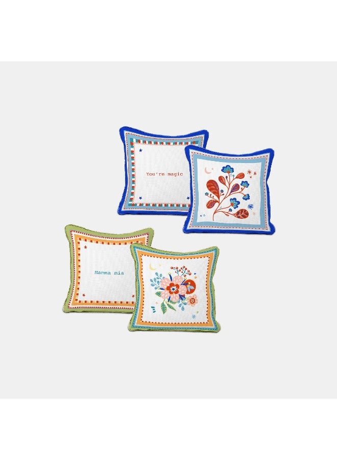 Baci milano Set of 2 Embroidered Decorative Cushions 60×60 cm – Mamma Mia Collection, Large Luxury Throw Pillows, Italian Design Home Décor, Sofa, Bedroom, Gift - Image 1