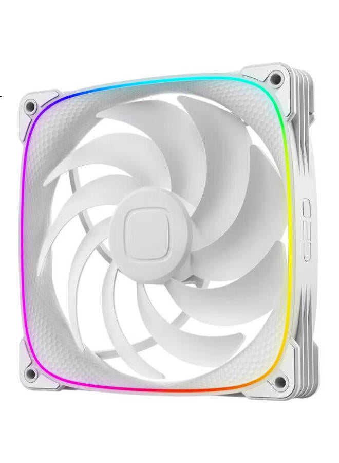 Geometricfuture Dragon Scale 2503W-14Cm Case Fan, Cooling Fan, Argb Light Synchronization, Pwm Speed Control, Smart Daisy-Chain, White, Forward, Single Pack - Image 2