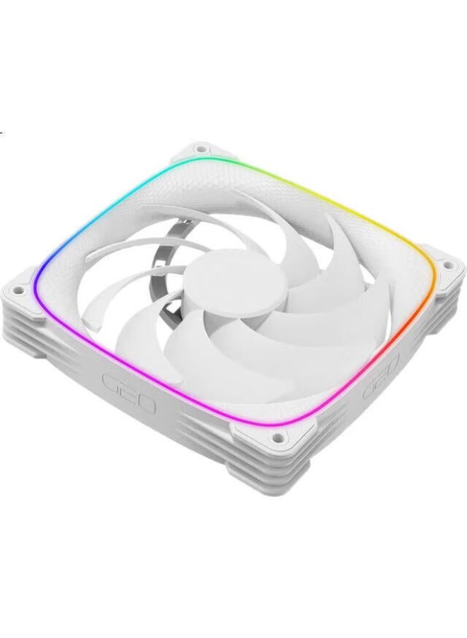 Geometricfuture Dragon Scale 2503W-14Cm Case Fan, Cooling Fan, Argb Light Synchronization, Pwm Speed Control, Smart Daisy-Chain, White, Forward, Single Pack - Image 3