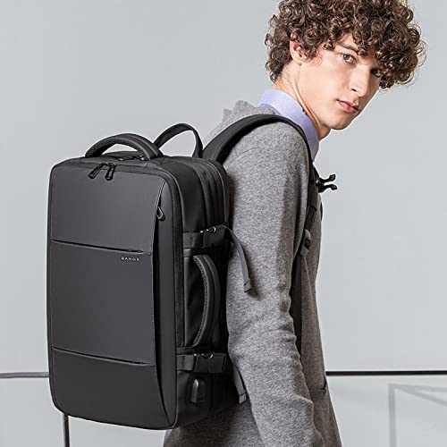 BANGE High Capacity Expandable Water Resistant 15.6 inch Laptop Backpack with USB Charging (Black 35L) - Image 2