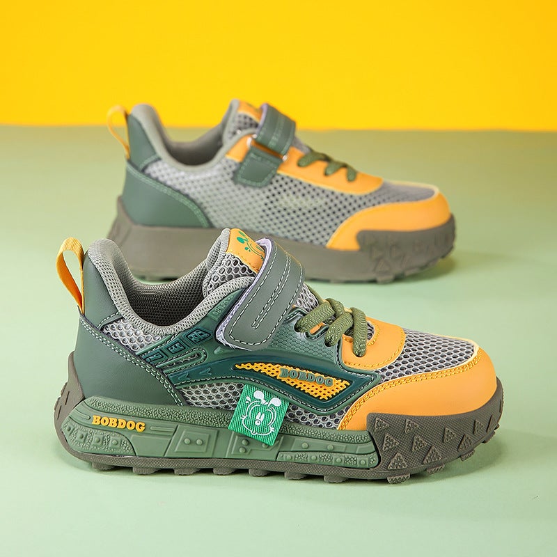 25 New Models Of Breathable Sports Shoes With Mesh Surface For , Children'S Wear-Resistant Shoes, Boys' Non-Slip Babudou Mesh Shoes - Image 1