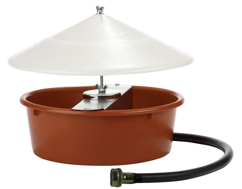 Little Giant Little Giant® Automatic Poultry Waterer with Cover | Heavy Duty Plastic Waterer Bowl with Hose Attachment | Automatic Chicken Waterer Hose | 5 Quart 