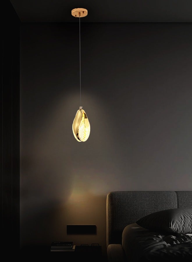 Best Power Luxurious Gold Single Pendant Light 7131-1 with Built-in Triple Lighting | Elegant Ceiling Fixture for Modern Interiors - Image 1