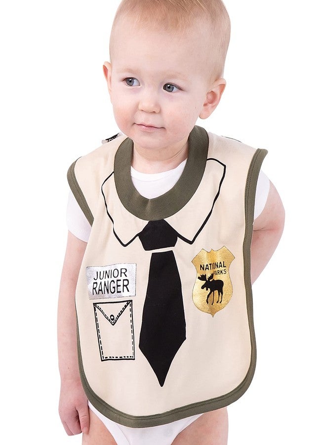 Lazy One LazyOne Animal-Print Baby Bibs, Cute Baby Shower Gifts, One Size, Forest Ranger, Moose (Junior Ranger, ONE SIZE) - Image 3