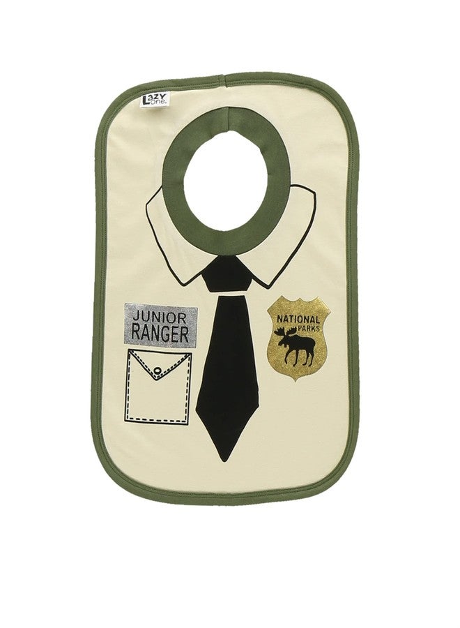 Lazy One LazyOne Animal-Print Baby Bibs, Cute Baby Shower Gifts, One Size, Forest Ranger, Moose (Junior Ranger, ONE SIZE) - Image 1
