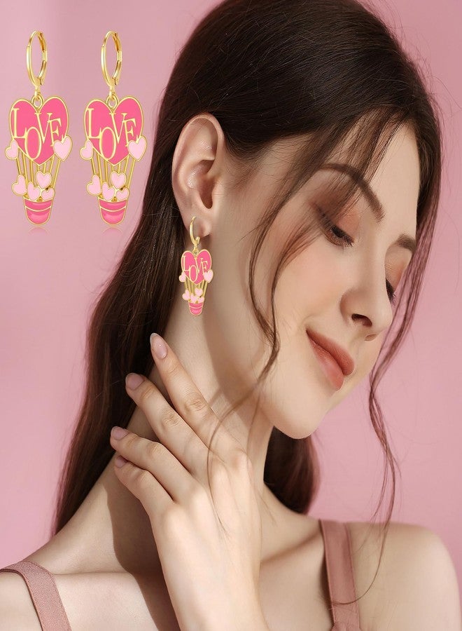 Wullina Heart Earrings for Women 9 Pairs Valentine's Day Earrings Enamel Heart Drop Earrings Valentines Earrings Jewelry Gifts (Heart Earrings) - Image 5