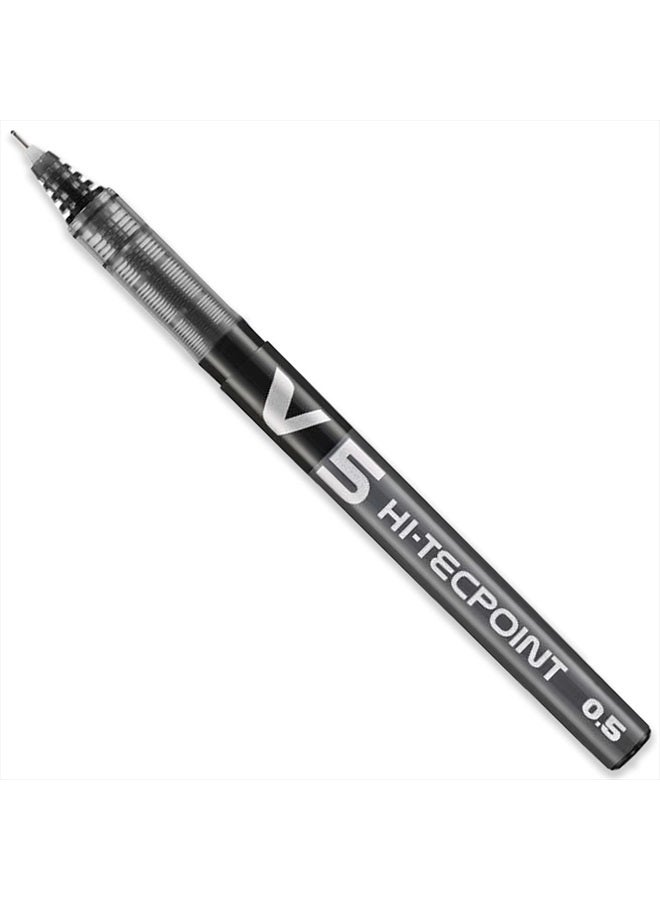 PILOT V5 Hi-Tecpoint Rollerball Pen - Fine 0.5mm Nib Tip - 0.3mm Line Width - Pack of 6 - Black, Blue, Red, Green, Violet & Pink - Image 5