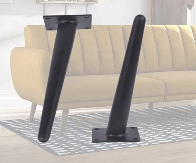 Generic Zohra Hardware Sofa Hardware Leg Sofa Furniture Black Cone Shape Sofa Leg Pack of 4 8 inches  - Image 2