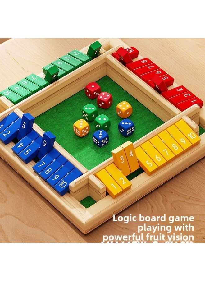 Generic - Four-sided Digital Flip Card Game Plate Children's Toy Table Game Big Class Puzzle Area Material Mathematical Thinking Training Building Blocks-Color:[four Colors] Turn-up Game - Image 1