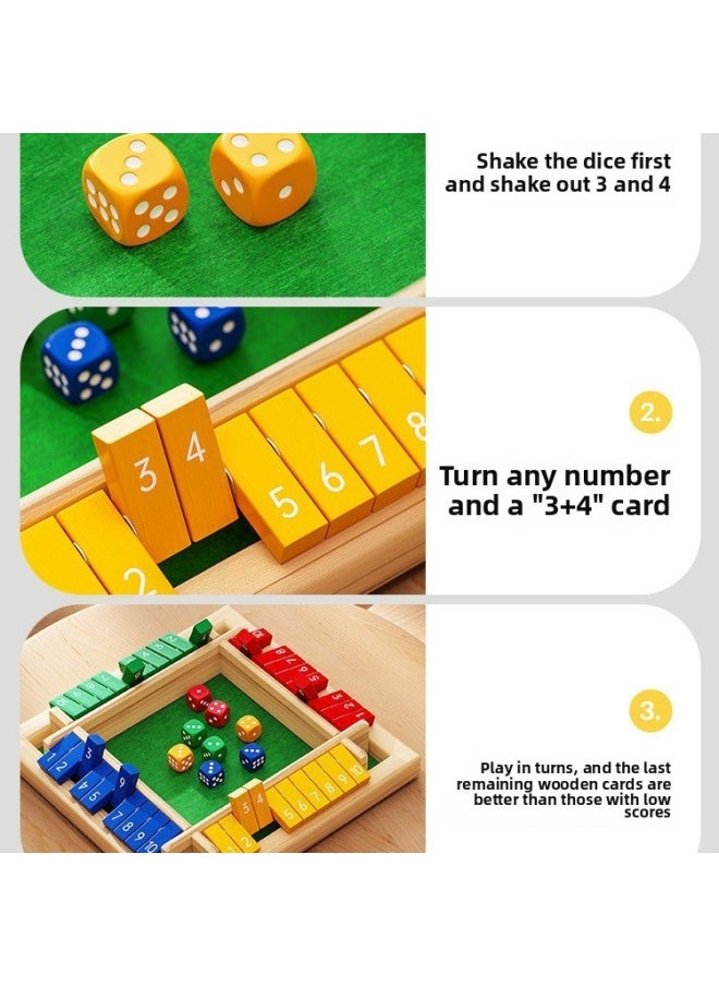 Generic - Four-sided Digital Flip Card Game Plate Children's Toy Table Game Big Class Puzzle Area Material Mathematical Thinking Training Building Blocks-Color:[four Colors] Turn-up Game - Image 1
