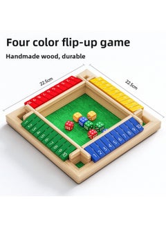 Four-sided Digital Flip Card Game Plate Children's Toy Table Game Big Class Puzzle Area Material Mathematical Thinking Training Building Blocks-Color:[four Colors] Turn-up Game