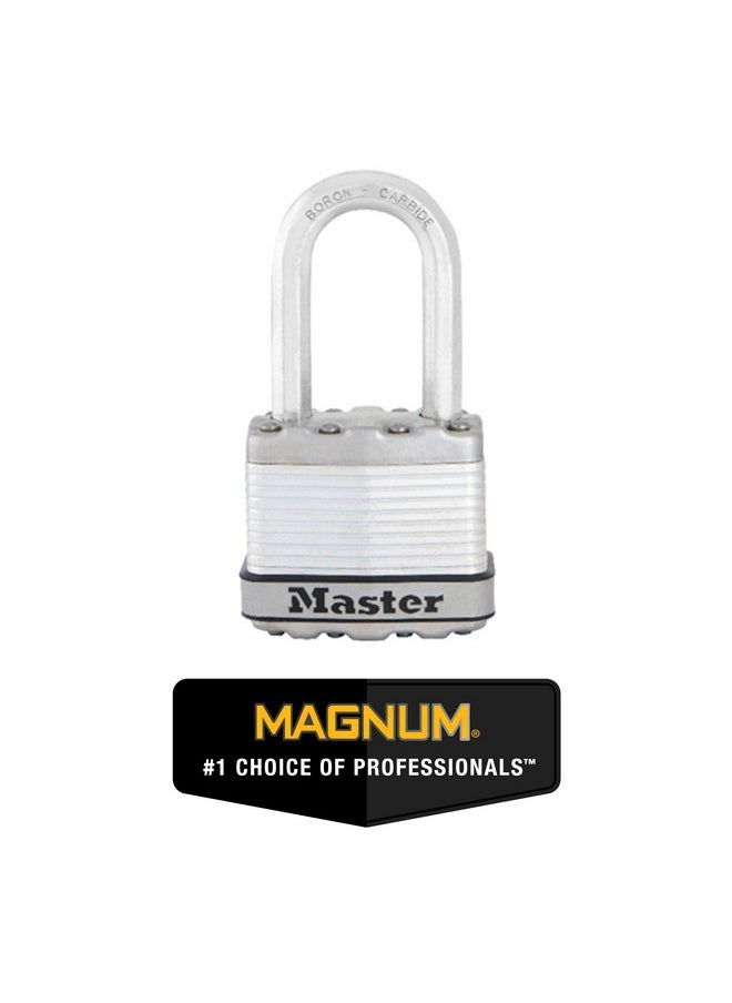 Master Lock Master Lock Silver Magnum Outdoor Padlock with Key, Keyed Alike Gate Locks for Outdoor Fence or Shed with Long Shackle, 4 Pack, M1XQLFCCSEN  - Image 2