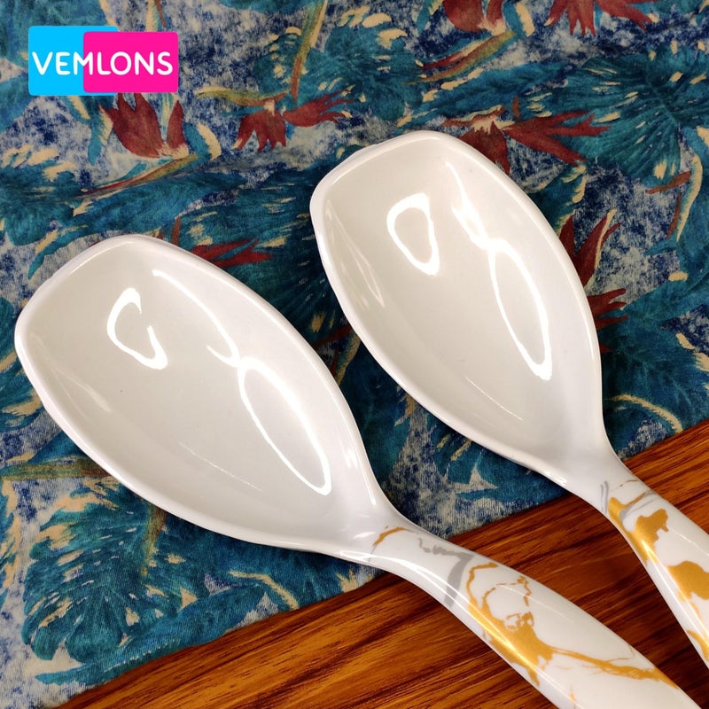 Vemlons Long Handled Serving Spoon, Table Ware, Set of 4 Piece Melamine - 24 Cm - Image 3