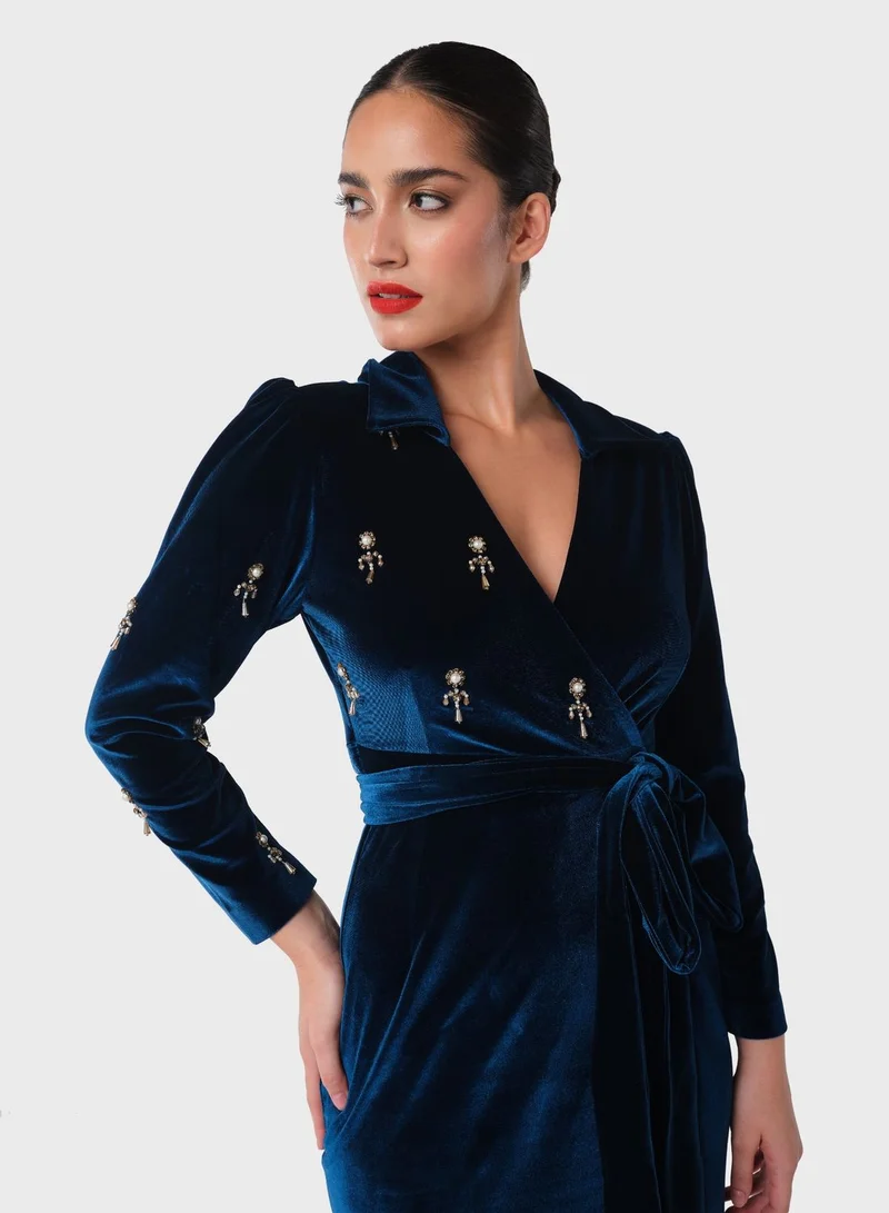 Threadz by Ajooni Velvet Tassel Dress