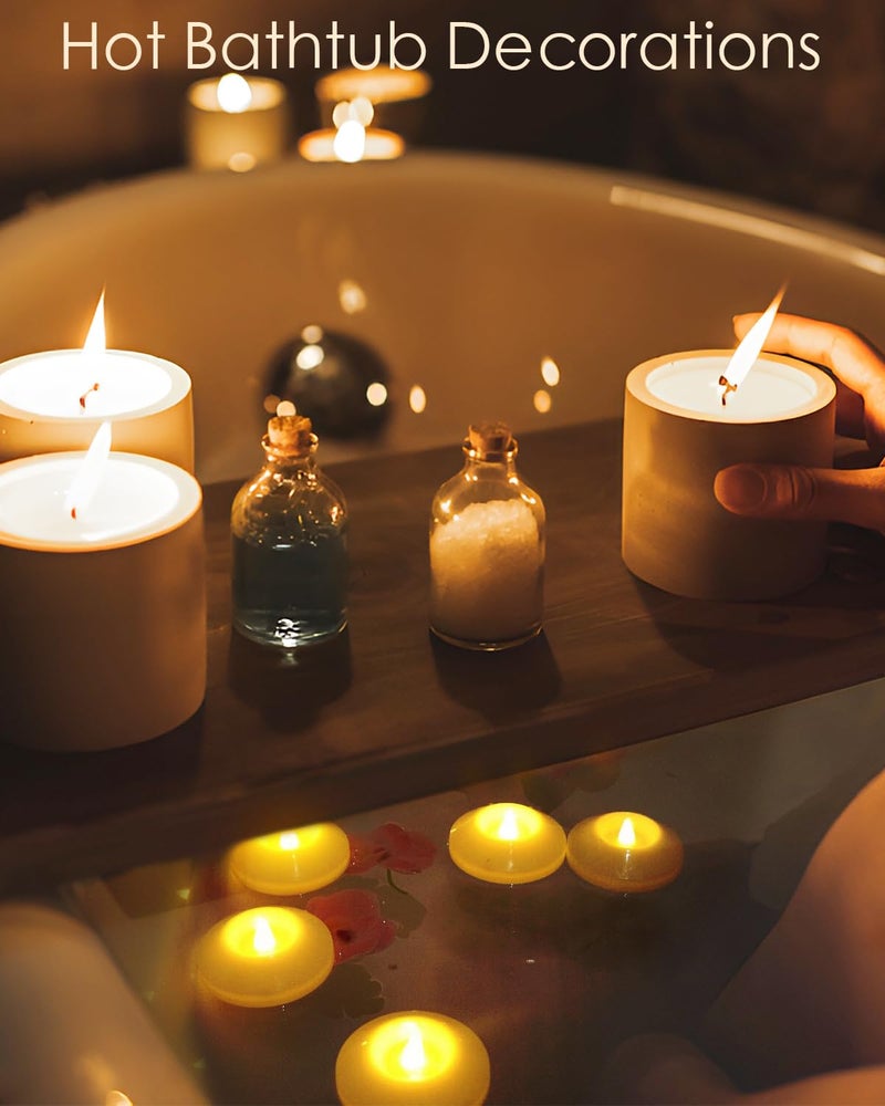 LARDUX Pack of 24 LED Floating Candles - 3 Inch Flameless Plastic Floating Tea Lights for Bathtub Swimming Pool Vase Centerpiece Decoration - Image 5