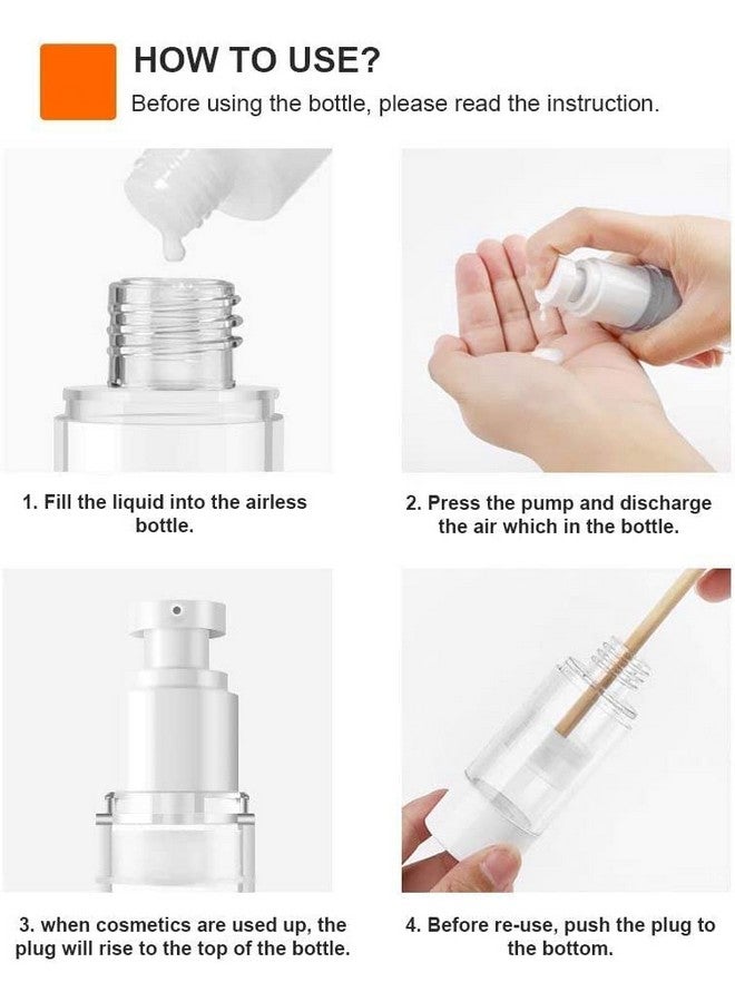 Swabs زجاجة مضخة كريم تجميل فارغة سعة 100 مل شفافة بدون هواء بحجم السفر (عبوة من 2) - Image 3