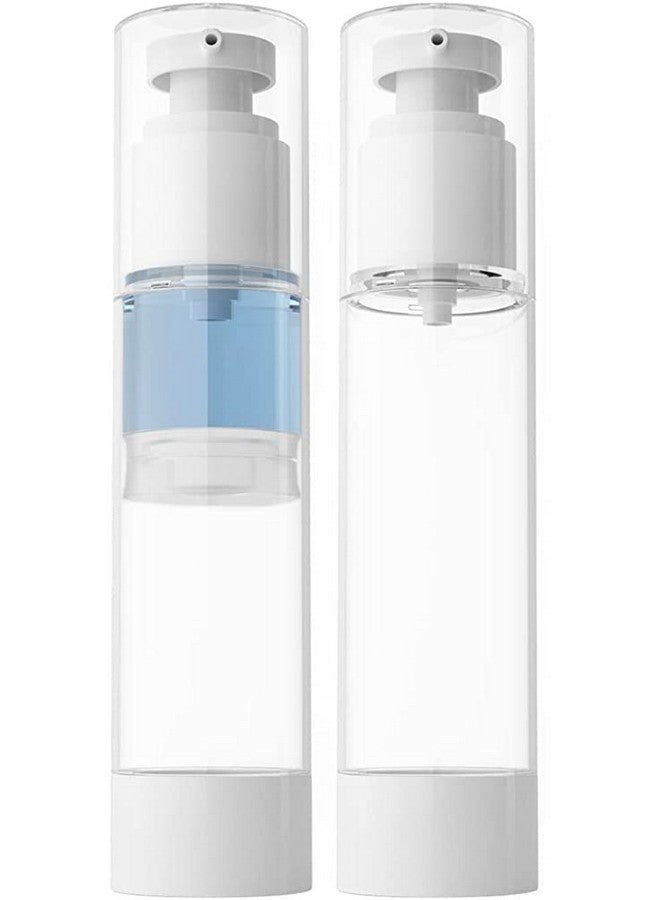 Swabs زجاجة مضخة كريم تجميل فارغة سعة 100 مل شفافة بدون هواء بحجم السفر (عبوة من 2) - Image 1