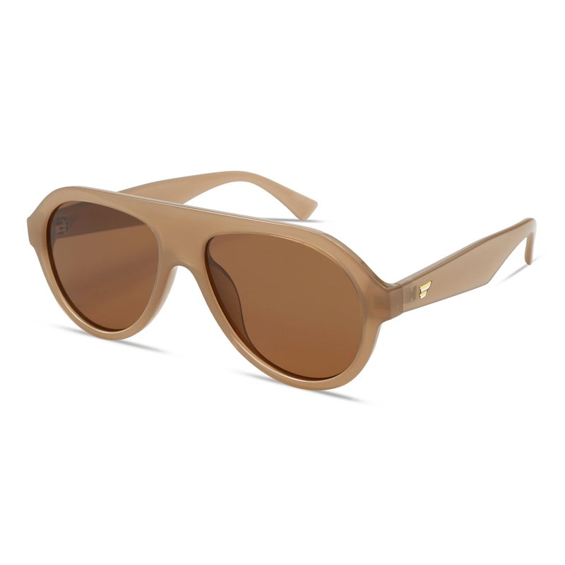 VANLINKER Retro Aviator Polarized Sunglasses for Men Women Trendy 70s Vintage Plastic Frame Sun Glasses VL9750 Brown - Image 1