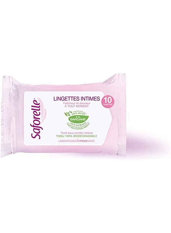Saforelle 10 Intimates Wipes Ultra Gentle for Pocket - Image 3