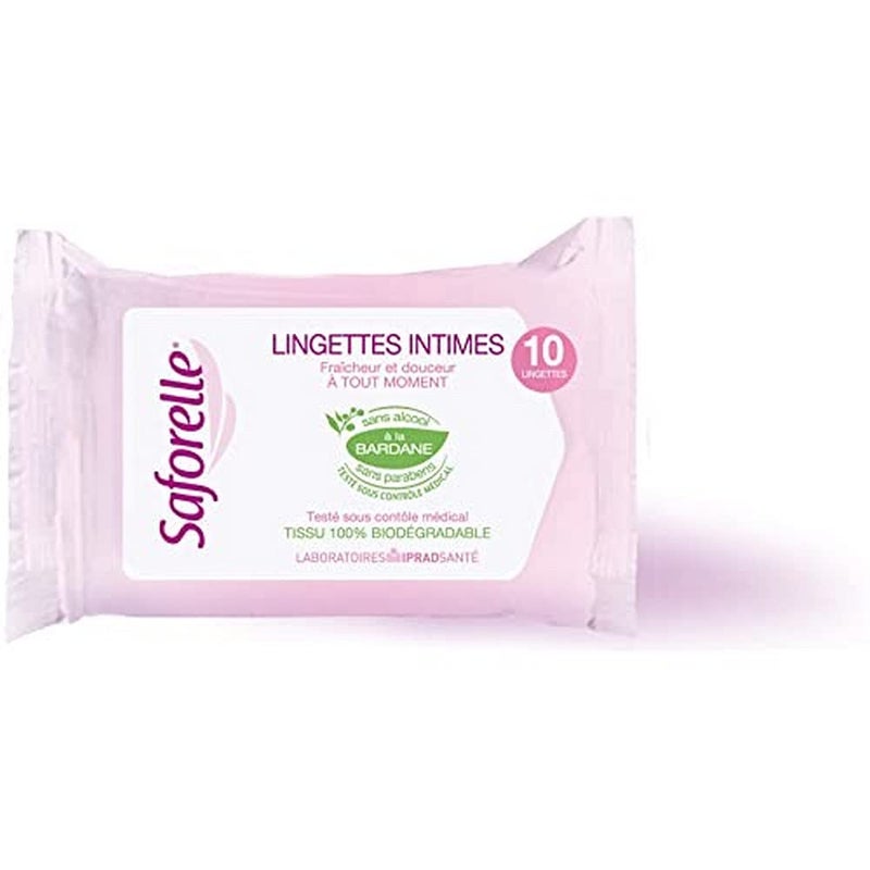 Saforelle 10 Intimates Wipes Ultra Gentle for Pocket - Image 1