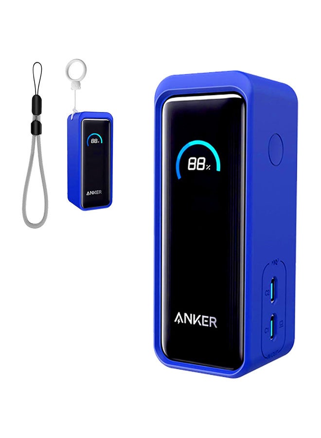 O Ozone Silicone Case for Anker Prime Power Bank 9600mAh 65W Cover,Shockproof and Scratch Protection Case,Soft Silicone Cover with Lanyard - Dark Blue - Image 1
