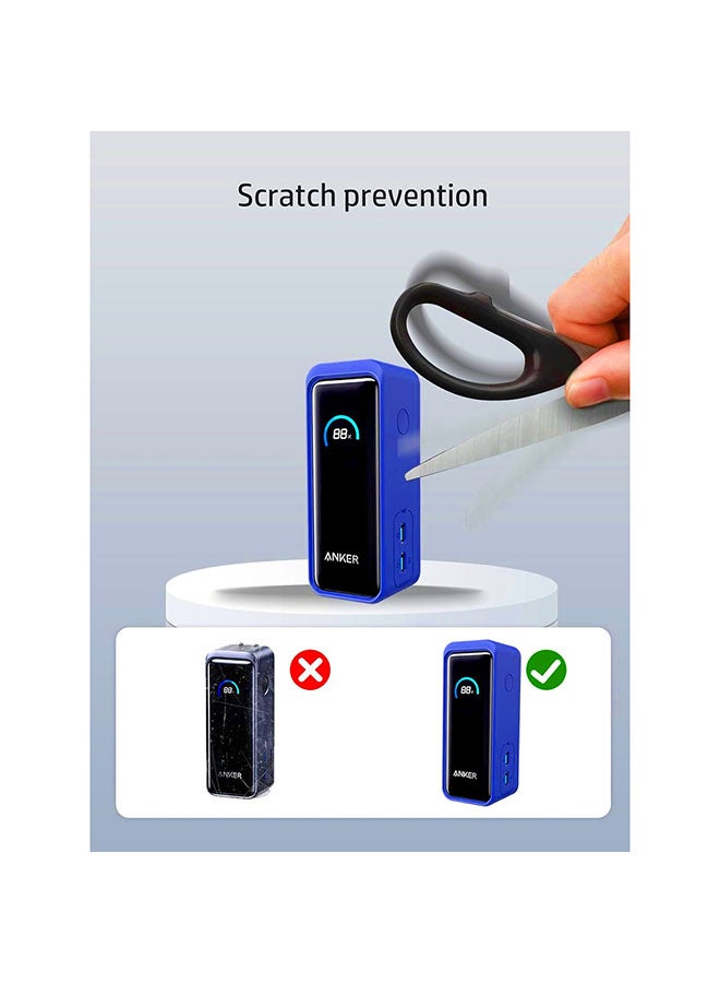 O Ozone Silicone Case for Anker Prime Power Bank 9600mAh 65W Cover,Shockproof and Scratch Protection Case,Soft Silicone Cover with Lanyard - Dark Blue - Image 4