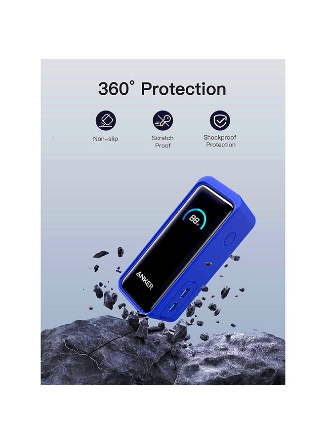 O Ozone Silicone Case for Anker Prime Power Bank 9600mAh 65W Cover,Shockproof and Scratch Protection Case,Soft Silicone Cover with Lanyard - Dark Blue - Image 2