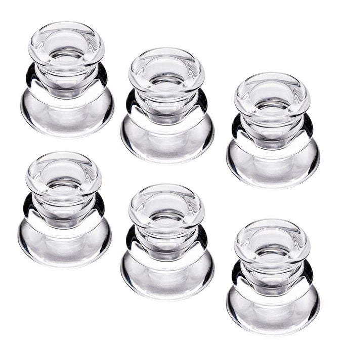 CLEAR GLASS CANDLESTICK HOLDERS SET OF 6 TAPER CANDLE HOLDERS FOR WEDDING DECORATION AND DINNING