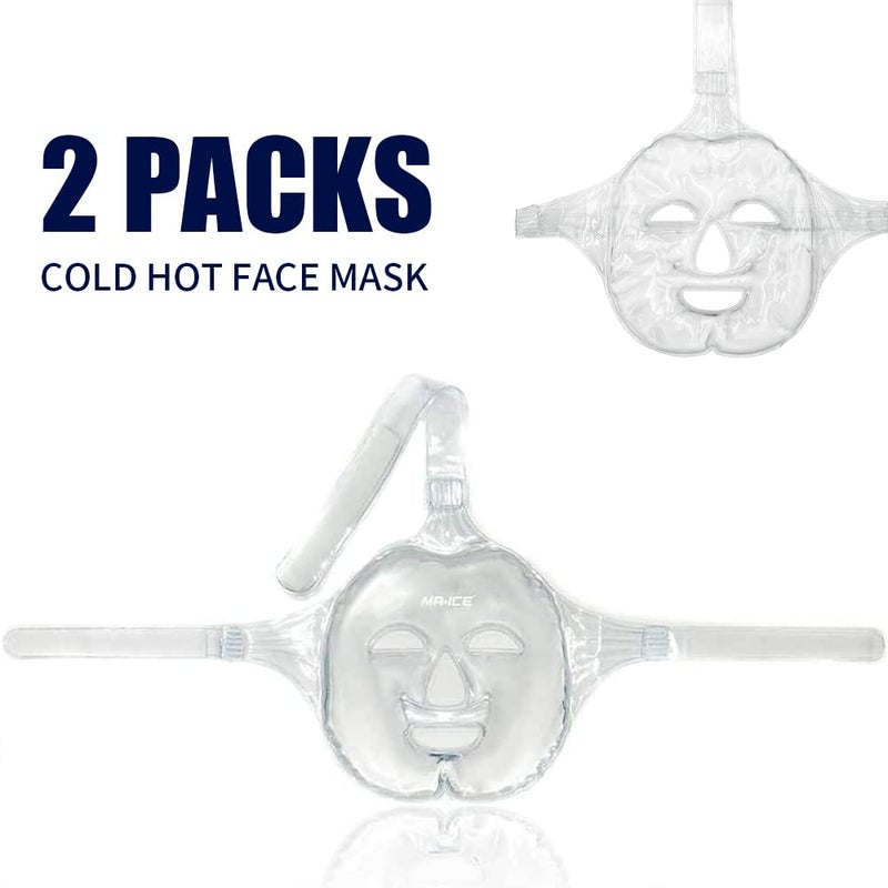 Mrice MR.ICE 2-Pack Reusable Face Ice Pack | Hot & Cold Gel Compress for Face Swelling, Puffy Eyes, Sinus Relief, Headaches & Stress | Freezer Cooling Mask - Image 2
