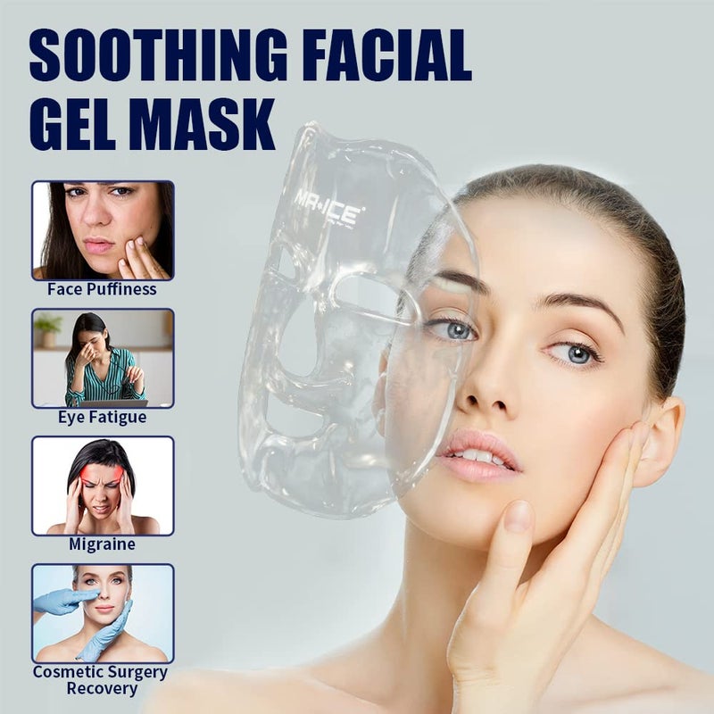 Mrice MR.ICE 2-Pack Reusable Face Ice Pack | Hot & Cold Gel Compress for Face Swelling, Puffy Eyes, Sinus Relief, Headaches & Stress | Freezer Cooling Mask - Image 3