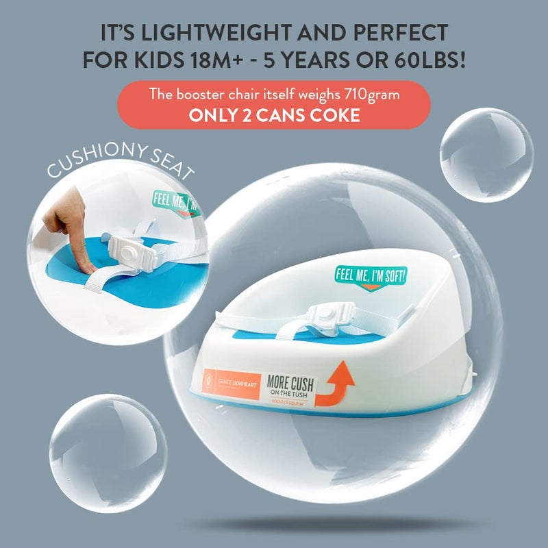 Prince Lionheart Squish Booster Seat, Berry Blue, 3-Point Harness and Dual-Strap System, Easy to Wipe Clean, and Lightweight - Image 5