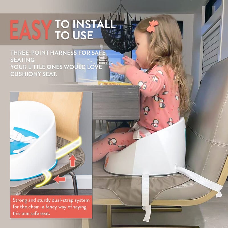 Prince Lionheart Squish Booster Seat, Berry Blue, 3-Point Harness and Dual-Strap System, Easy to Wipe Clean, and Lightweight - Image 4