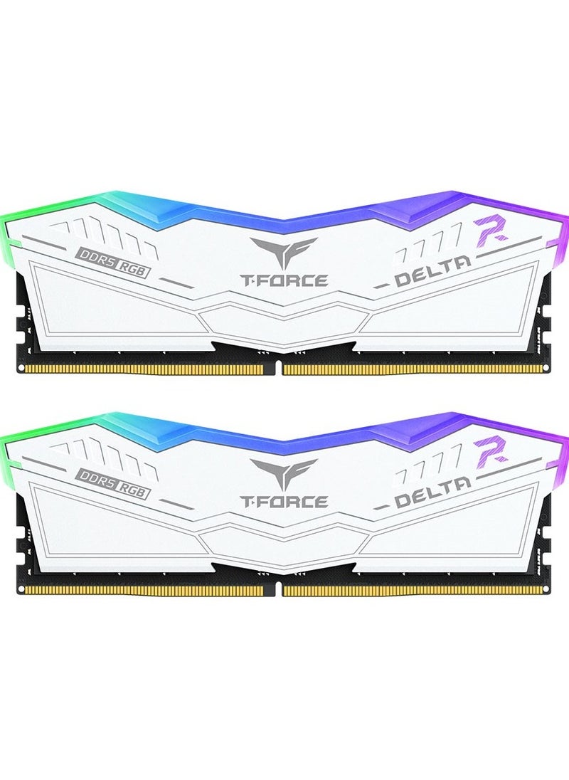 t force T-Force TeamGroup 32GB (2X16GB) 6000MHz DDR5 DESKTOP RGB GAMING RAM - WHITE  - Image 1