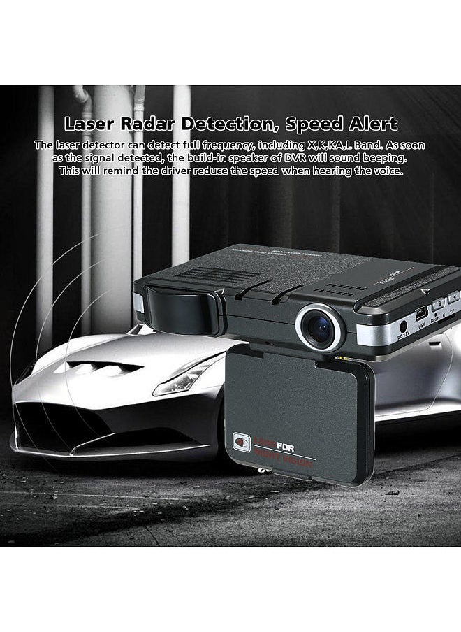 Anti Radar Detector Car DVR 2 in 1 720P Dash Cam Radar Speed Detector with Full Band Mute Button Loop Recording G-Sensor