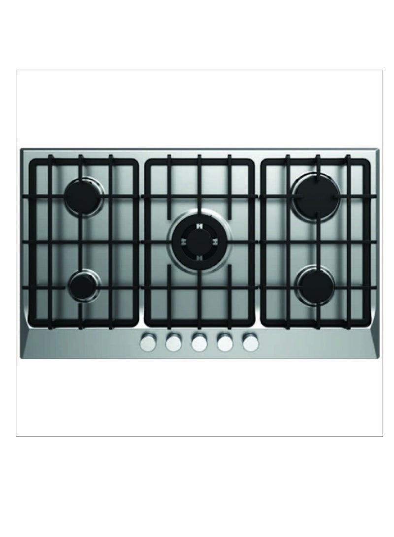 Fresh Set of Fresh Built-in Gas Hob, 90 cm, 5 Burners, Stainless Steel - HAFR90CMSC1, with Built-in Gas Oven with Grill, 56 L, Stainless Steel - 9652, with Built-in Hood with Chimney, 90 cm, Stainless Steel - 16045 - Image 4