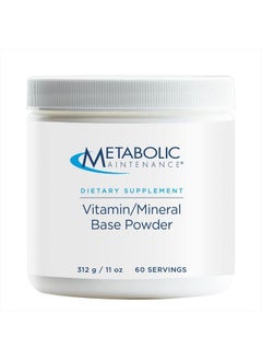 Vitamin/Mineral Base Powder - Contains 23 Bioavailable Mineral & Vitamin Supplements - Dissolvable Daily Multi Vitamin Powder with Niacin, Vitamin C, & Folate (60 Servings)
