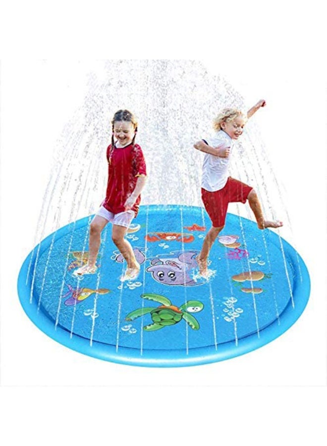100cm Kiddie Splash Pad with Colorful Animal Design – Thickened Anti-slip Sprinkler Mat for Kids & Pets, Adjustable Spray Height, Outdoor Water Play Toy - Image 5