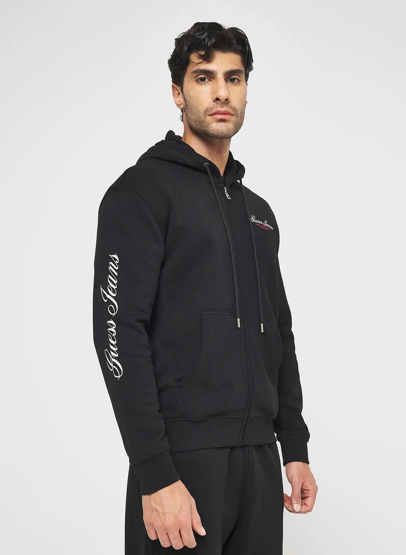 Guess Jeans Zip Script Hoodie