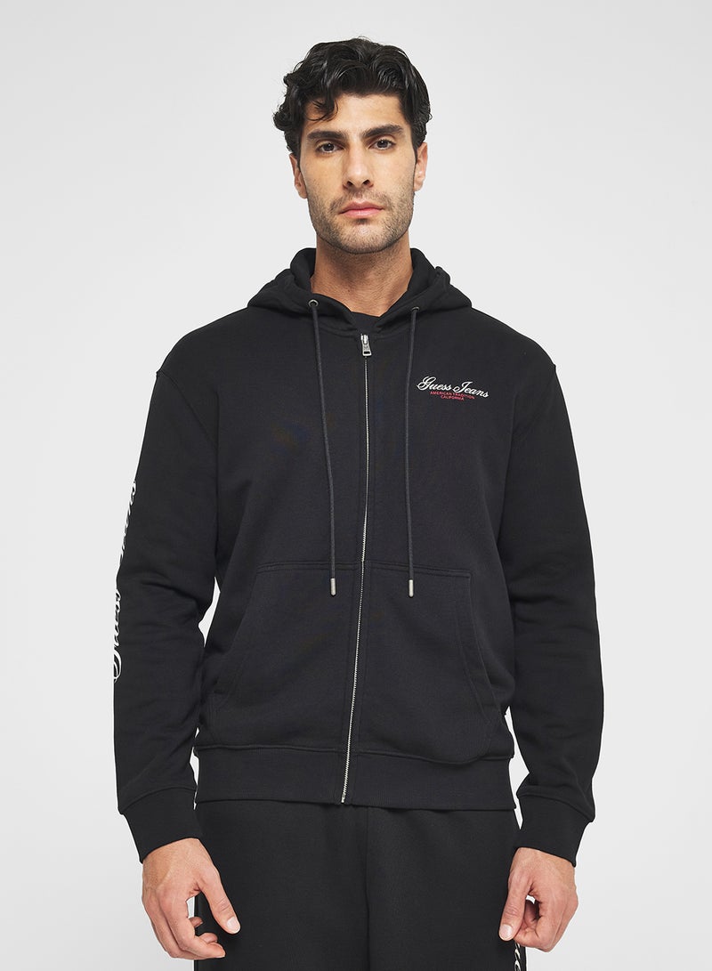 GUESS Zip Script Hoodie - Image 1