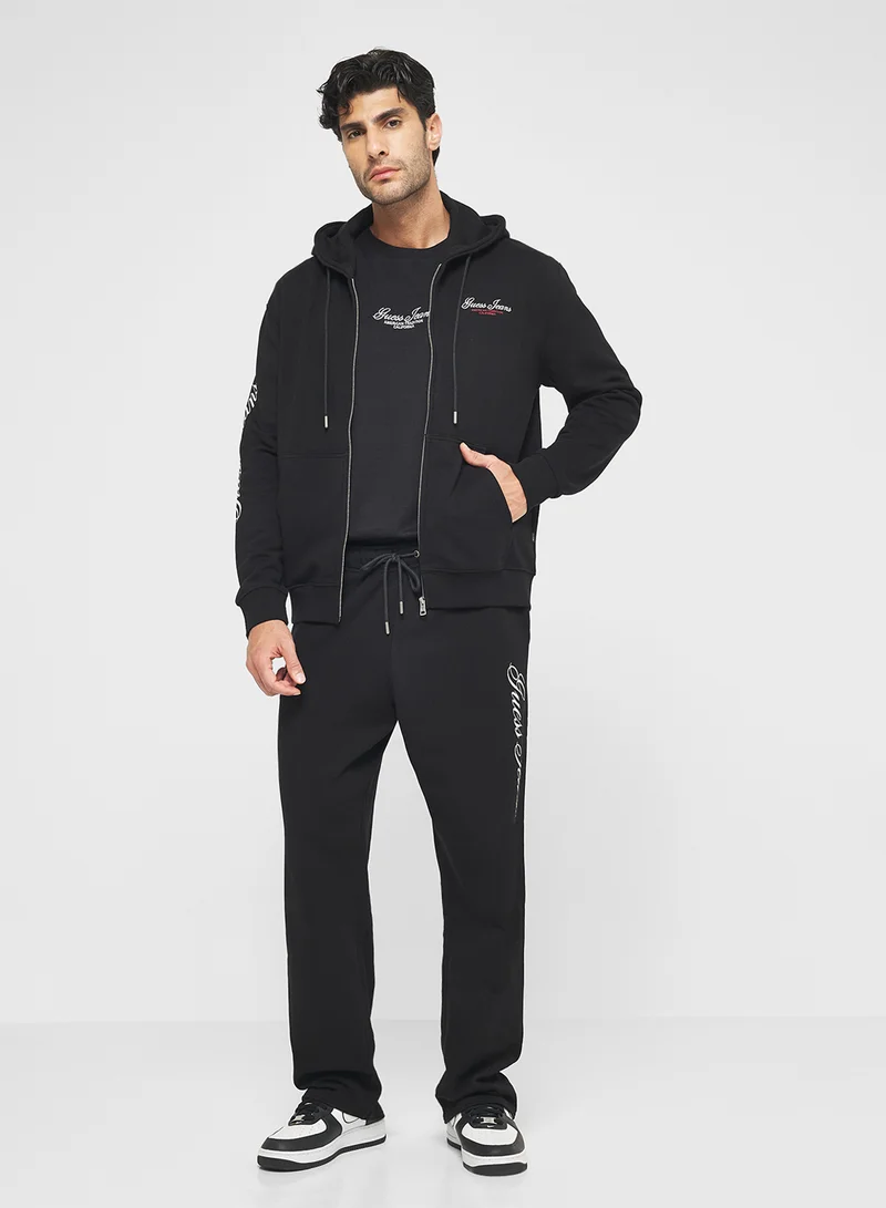 Guess Jeans Zip Script Hoodie