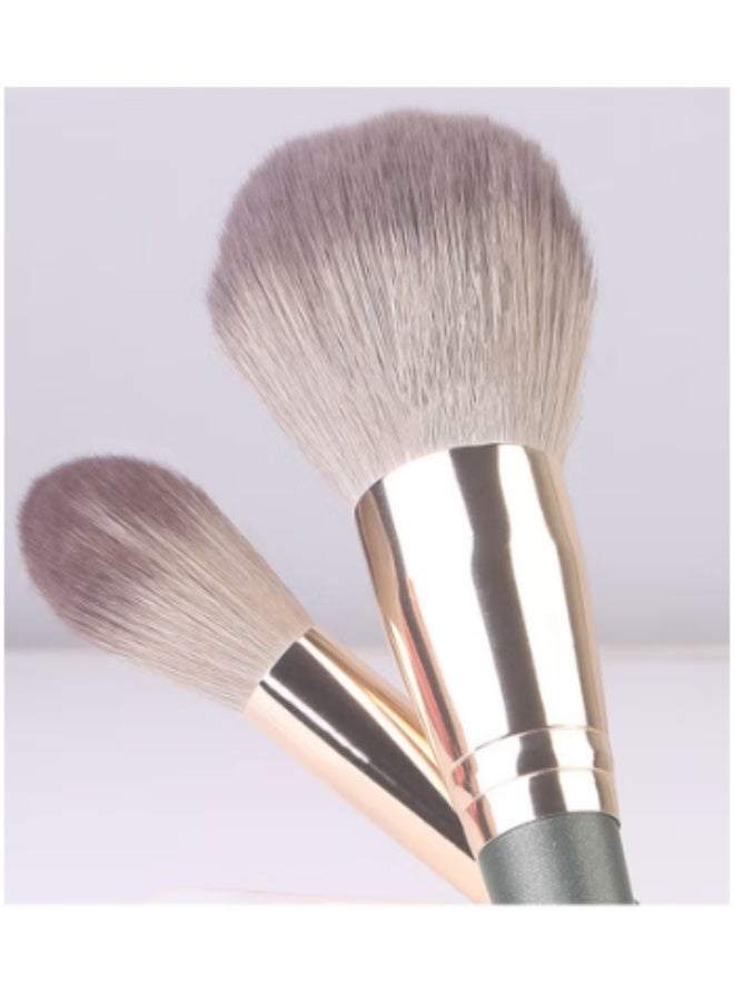 14-Piece Makeup Multi Use Brush Set, Green - Image 3