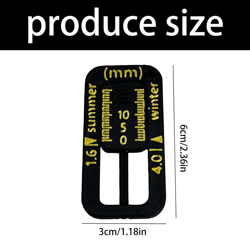 Strong ABS Tire Pattern Depth Gauge Keychain Small for Stable Tire Wear Assessment & Function ABS Tool - Image 4