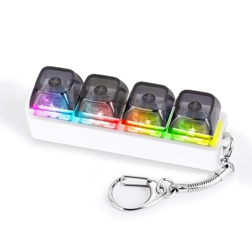 FunisFun Keyboard Fidget Toy for Adults Keyboard Clicker with LED Light Keychain Fidget Stress Relief Sensory Toy - Image 1