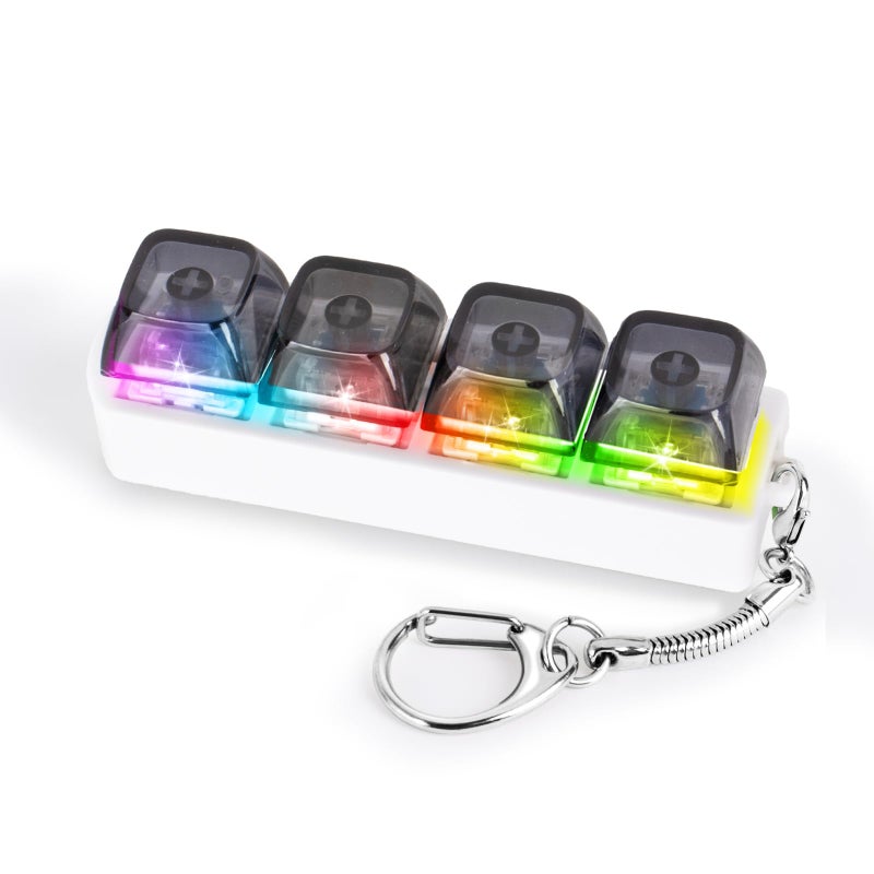 FunisFun Keyboard Fidget Toy for Adults Keyboard Clicker with LED Light Keychain Fidget Stress Relief Sensory Toy - Image 2