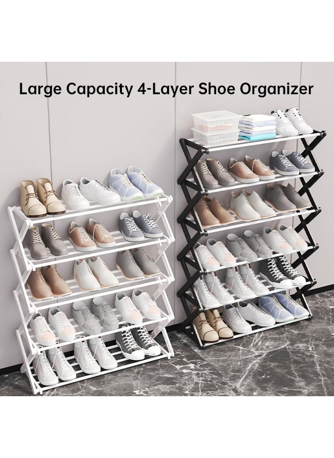 4-Tier Foldable Shoe Rack - Space-Saving Organizer for Home & Closet - Easy Assembly, Adjustable & Stylish - pzsku/Z14D436193438CCDBBAF8Z/45/_/1720105193/edf19161-75c4-4edc-be46-64482d6896b6