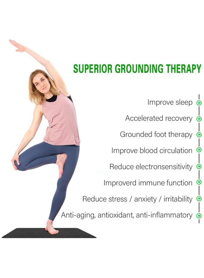 Green Tiger Grounding Mat with 15ft Grounding Cord,Grounding Pad Kit, Earth Therapy for Foot Mat,Computer Mat, Sleep Mat, Pet Mat (23.6x13 Inch) - Image 2