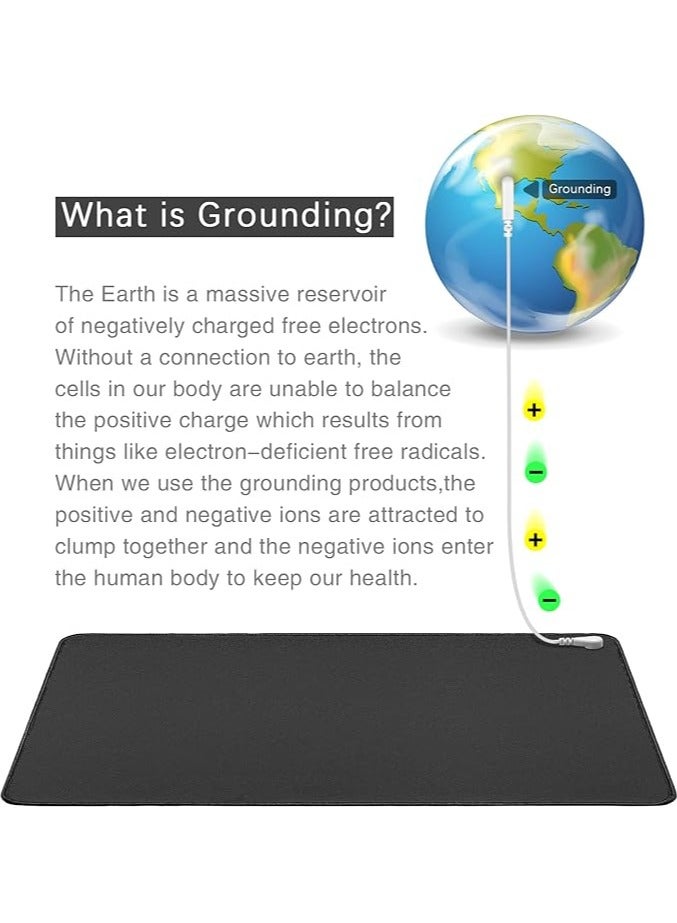 Green Tiger Grounding Mat with 15ft Grounding Cord,Grounding Pad Kit, Earth Therapy for Foot Mat,Computer Mat, Sleep Mat, Pet Mat (23.6x13 Inch) - Image 3