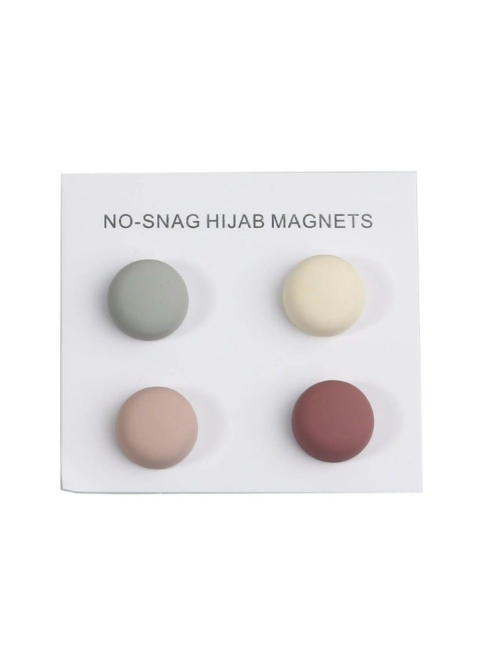 Sky Shine 4Pcs Magnetic Hijab Pins – No-Hole Round Scarf Clips | Strong Magnet Brooch Pins for Women’s Scarves, Shawls & Clothing - Image 1